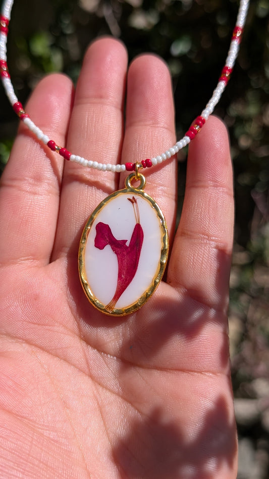 Crimson Tulsi Grace Necklace