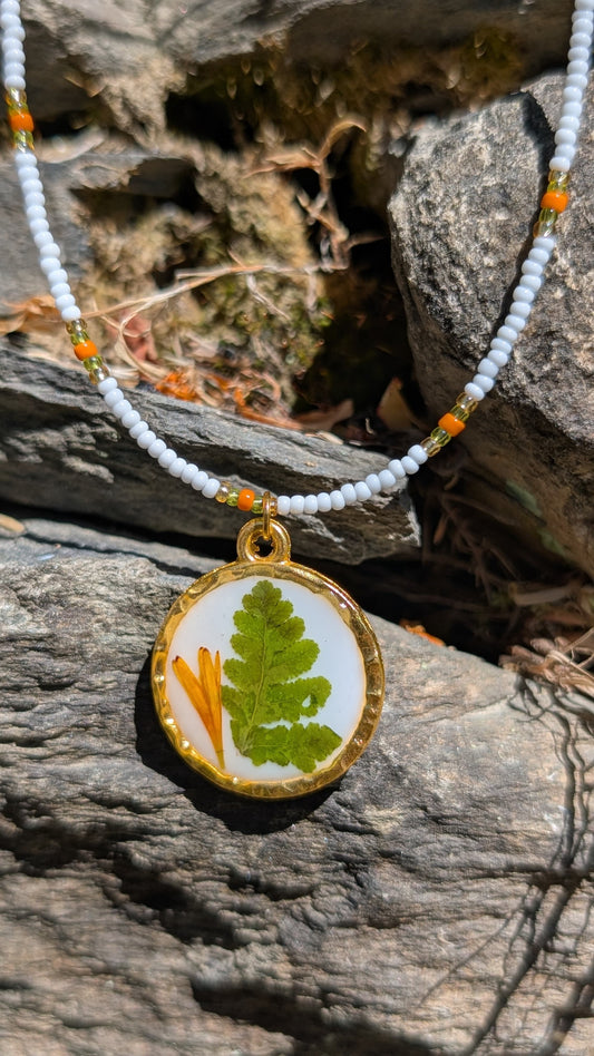 Golden Fern Bloom Necklace